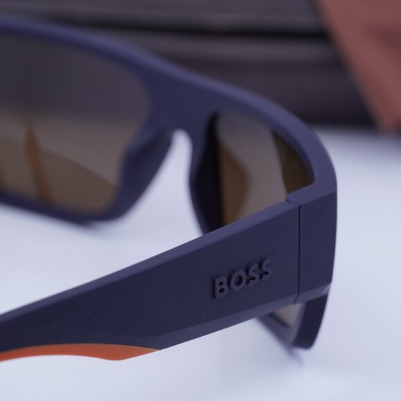 Hugo BOSS 1498/S 0LOX ZV Rectangle Sunglasses - Matte Blue/Silver - Picture 7 of 10